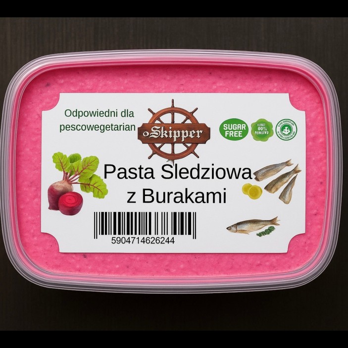 PASTA ŚLEDZIOWA Z BURAKAMI Z NUTĄ CHRZANU 200G (1)