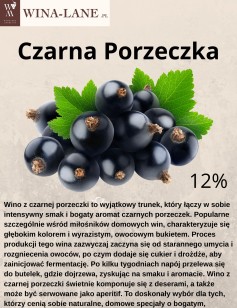  Czarna Porzeczka półsłodka 12% Słowacja 1 litr