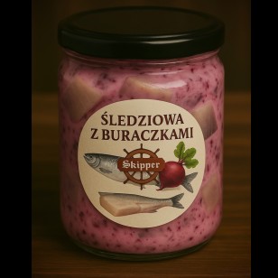  SAŁATKA ŚLEDZIOWA Z BURACZKAMI 350 ML