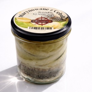  FILETY ŚLEDZIOWE  MARYNOWANE Z CEBULĄ W OLEJU – 350 ml